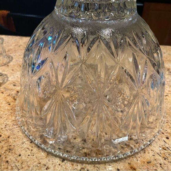 Vintage Large glass punch bowl - set of 12 cups - Picture 5 of 15